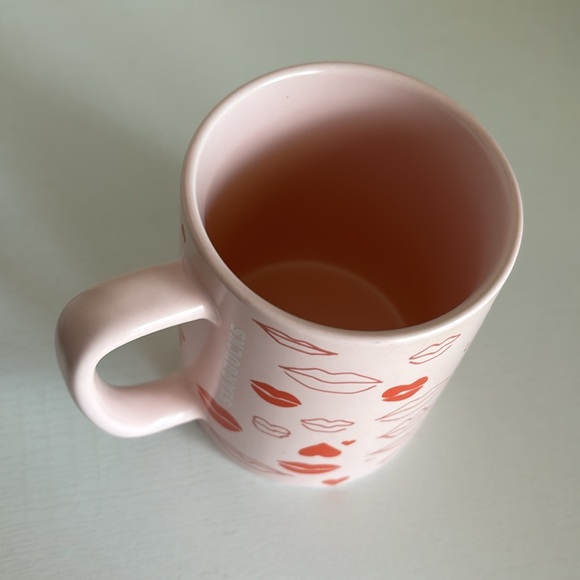 Starbucks 2020 Pink Red Lips Hearts Valentines Coffee Mug Cup Kissing Love - Picture 7 of 13